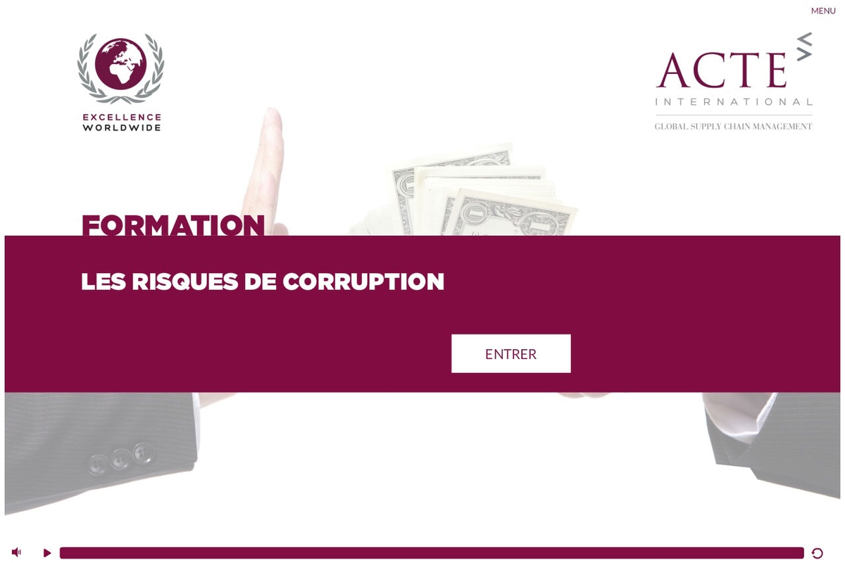 Module e-learning sur mesure de formation au risques de corruption pour Acte International